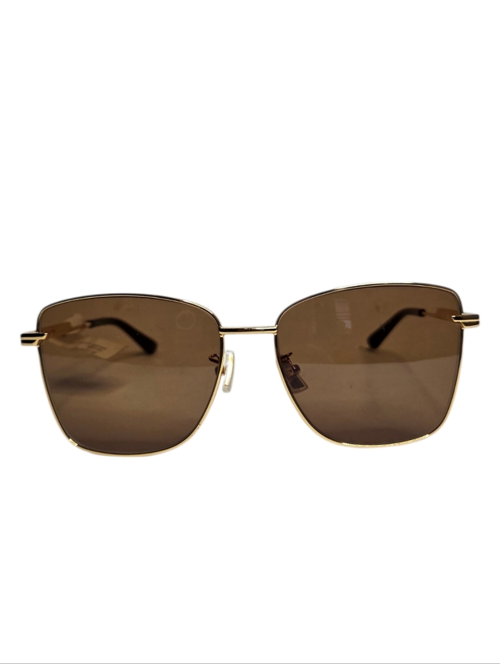 BOTTEGA VENETA Gold Square Frame  Sunglasses
